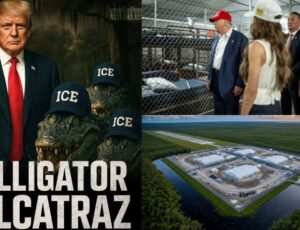 'Alcatraz dos jacarés': Trump visita prisão para imigrantes em pântano da Flórida; veja vídeo