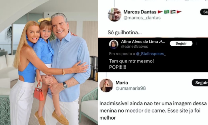 Professor da UFRJ, 'princesinha comunista' e psicanalista de esquerda: veja os perfis que desejaram a morte da filha de Roberto Justus; vídeo