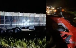 Acidente horrível entre carro e carreta na BR-316 deixa mortos presos às ferragens; veja vídeo