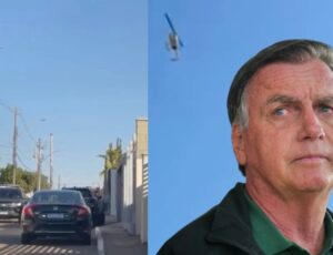 Vídeo mostra viaturas e helicóptero da PF chegando na casa de Jair Bolsonaro; veja