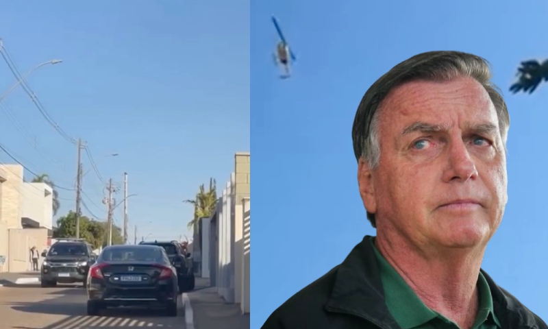 Vídeo mostra viaturas e helicóptero da PF chegando na casa de Jair Bolsonaro; veja