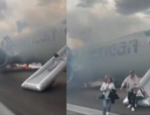 Avião pega fogo e passageiros são evacuados às pressas em voo da American Airlines na Flórida; veja vídeo