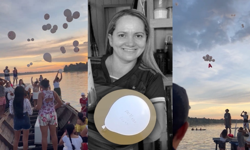 'Velório sem corpo': familiares de mulher que foi assassinada e jogada no rio prestam as últimas homenagens em Tapauá; veja vídeo