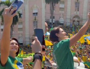 "Reaja Brasil": Michelle Bolsonaro participa de manifestação em Belém do Pará; veja vídeo