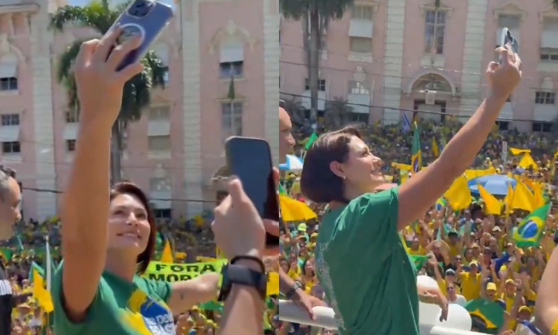 "Reaja Brasil": Michelle Bolsonaro participa de manifestação em Belém do Pará; veja vídeo
