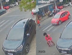 "Atenção pais!": carro consegue frear a tempo e evita tragédia com criança no Educandos; veja vídeo
