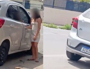Exclusivo: motorista suspeito oferece dinheiro para criança entrar dentro carro no Nova Vitória; veja vídeo