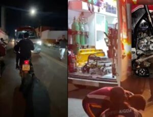 Acidente entre carro e moto deixa venezuelano em estado grave no bairro Flores; veja vídeo