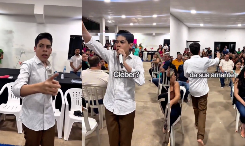 Pastor mirim é chamado de "falso profeta" no meio do culto e responde: "não deixa eu falar da sua amante, Cléber!"; veja vídeo