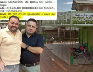 "Fermentando a Amizade": prefeito Frank Barros dá mais de meio milhão sem licitação para amigo dono de padaria em Boca do Acre; veja
