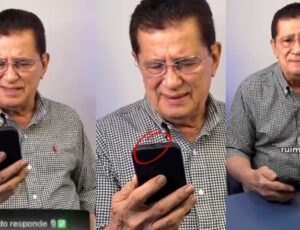 Alfredo Nascimento tenta lacrar e vira piada após fingir ler perguntas com celular de cabeça pra baixo; veja vídeo