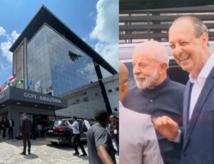 Lula se encontra com Omar Aziz durante inauguração do Centro de Cooperação Policial internacional em Manaus; veja vídeo
