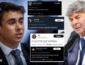 Nikolas Ferreira e Ministro Fux são ameaçados de morte por esquerdistas após atentado contra Charlie Kirk; veja