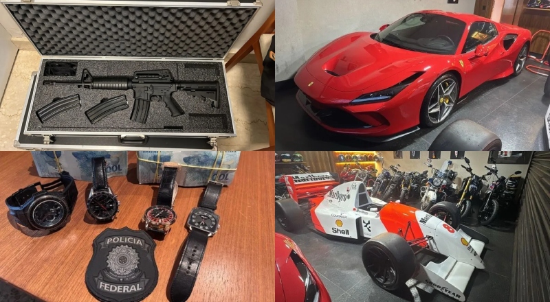 PF encontra fuzil, jóias e carros de luxo durante operação que prendeu "Careca do INSS"; veja