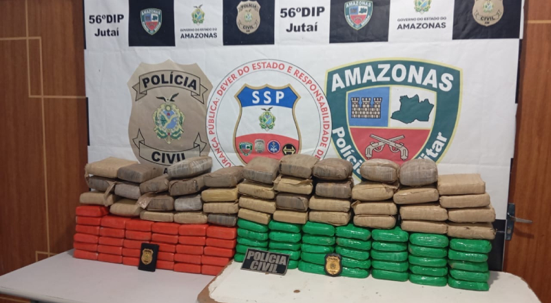 Em Jutaí, homem é preso e menor apreendido com 107 tabletes de drogas