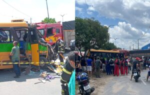 Urgente: acidente entre Micro-ônibus 'Amarelinho' e caçamba deixa 20 feridos no Nova Cidade; veja vídeos